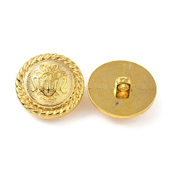 1つ穴のABS樹脂シャンクボタン  バッジ付きフラットラウンド  ゴールドカラー  25~25.5x12.5mm  穴：3.2mm&nbsp;BUTT-WH0015-67B