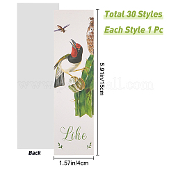 Бумажные закладки с узорами цветов и птиц для офиса и школы AJEW-GF0004-40B