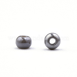 11/0 チェコ不透明ガラスシードビーズ  光沢のある  ラウンド  グレー  2.2x1.5mm  穴：0.7mm  約500 G /袋&nbsp;SEED-N004-003B-15