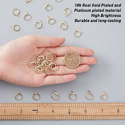 真鍮製フープピアス金具25組  水平ループ付き  長持ちメッキ  鉛フリーとニッケルフリー  18KGP本金メッキ  14.7x11.7mm  穴：1.8mm  25ペア&nbsp;KK-CN0001-46