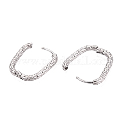 変色しない304ステンレススチールフープピアス  長方形  ステンレス鋼色  21.5x16mm&nbsp;STAS-A091-17B-P