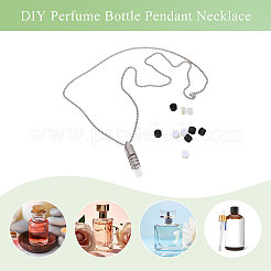 1 шт. 316 нержавеющая сталь коробка цепь полая колонна флакон духов подвеска ожерелье NJEW-PH0001-39