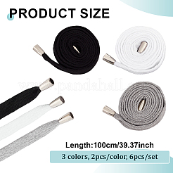 6 шт. 3-х цветные хлопковые шнуры со шнурком HJEW-BC00071