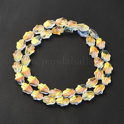 Прозрачные стеклянные бусины гальваническим пряди EGLA-F159-AB01