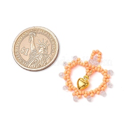 Подвески в форме сердца из стеклянных бусин&nbsp;PALLOY-MZ00588-02