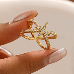 Манжеты из латуни с микро паве кубический цирконий для женщин&nbsp;UD9678-3