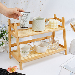 2-stufige Schreibtisch-Display-Organizer-Riser-Racks aus Holz für das Schlafzimmer&nbsp;ODIS-WH0099-142