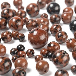 340 pz 4 perline di ossidiana in mogano naturale&nbsp;G-LS0001-44