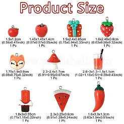 10 шт. 10 стиля подвески из непрозрачной смолы с имитацией овощей&nbsp;CRES-FS0001-28