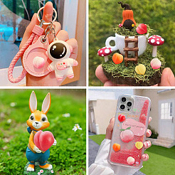 30 stücke 5 farben tpr obst pfirsich miniatur blumentopf ornamente&nbsp;DIY-TA0014-33
