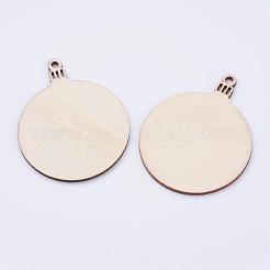 Gros pendentifs en bois non teint&nbsp;WOOD-L003-02