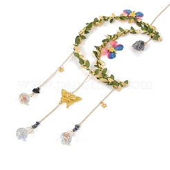 Подвески в форме луны из натурального лазурита и латуни&nbsp;HJEW-K046-08G-02