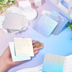 50 tarjeta de presentación de joyas de papel con flores en relieve láser para pendientes.&nbsp;CDIS-TA0001-54