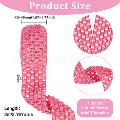 14м 7 стиль розовая серия эластичная лента для вязания крючком&nbsp;OCOR-BC0005-35