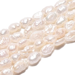 Fili di perle di perline keshi barocche naturali&nbsp;PEAR-N031-01B