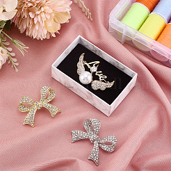 3 шт. 3 стиля броши из цинкового сплава со стразами для рюкзака JEWB-AR0001-17