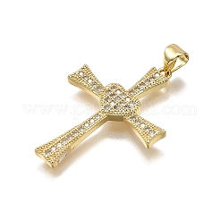Pendentifs avec zircon cubiques à micro-pavés en laiton&nbsp;KK-Z100-35G-02