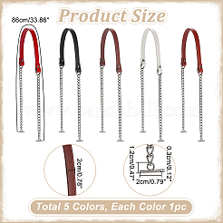 5 шт. 5-х цветные ремни для сумок из искусственной кожи&nbsp;FIND-WR0010-20