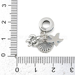 925 подвеска-шарм из стерлингового серебра с индиголитом и стразами в европейском стиле KK-P324-10P