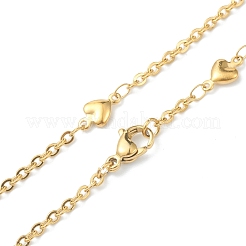 Цепочки-сердечки из нержавеющей стали 304 с вакуумным покрытием PVD&nbsp;NJEW-I248-18G