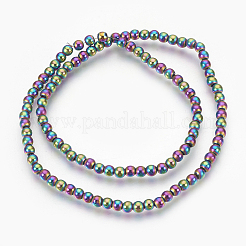 Гальванизировать немагнитных синтетический гематит бисер пряди&nbsp;G-F585-C02-4mm