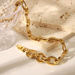 Классические браслеты и ожерелья из овальной цепочки из нержавеющей стали 304 для унисекс KZ4634-1