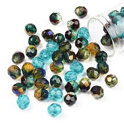 チェコのランプワークビーズ  多面カット  アナナス属  グリーン  7.5~8x8mm  穴：1.2mm  約120個/袋&nbsp;LAMP-O017-151-G1M8