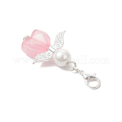 Акриловые подвески в форме сердца ангела HJEW-JM03655-01