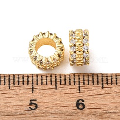 Messing Micro Pave klare Zirkonia europäische Perlen&nbsp;CU-H003-01G