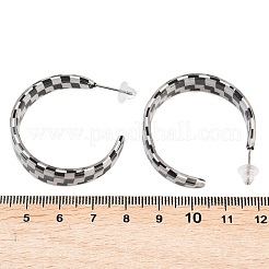 13 пара двухцветных акриловых сережек-гвоздиков в форме буквы С для женщин&nbsp;EJEW-DC0001-44