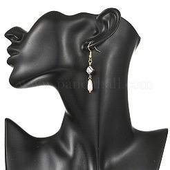 Geometrische Ohrhänger aus Abalone-/Paua-Muschel und natürlicher Keshi-Perle für Damen&nbsp;EJEW-JE07338