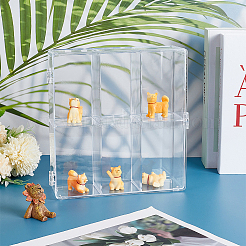 2-ярусные 6 сетки прозрачные пластиковые витрины для фигурок ODIS-WH0020-90