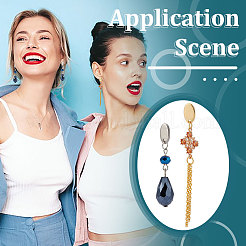 36 шт. 6 стиля 201 нержавеющая сталь серьги-гвоздики с отверстием EJEW-UN0002-41