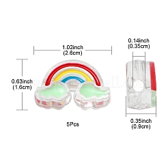 5шт прозрачные акриловые эмалевые бусины&nbsp;OACR-YW0001-31C