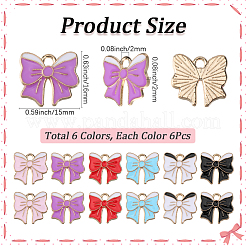 36шт 6 цвета сплава эмалевые подвески ENAM-SC0006-60