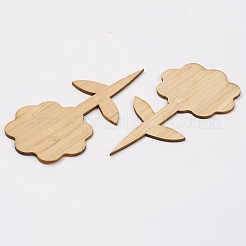 Étiquettes de plantes en bambou en forme de fleur&nbsp;DIY-WH0167-25