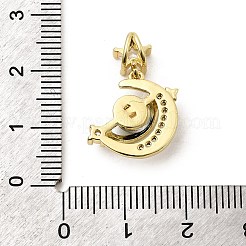 Подвески из латуни с лунным и звездным покрытием из кубического циркония с микро-паве&nbsp;KK-C037-08G