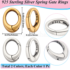 2 шт. 925 кольца-пружинки из стерлингового серебра STER-BBC0006-41B
