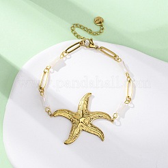 Браслеты из нержавеющей стали 304 в форме морской звезды BJEW-L708-08G