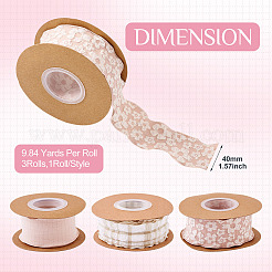 3 рулон 3-х видов складчатой полиэстеровой ленты OCOR-TA0002-99C