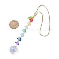 Стеклянные подвесные украшения в виде ландыша HJEW-JM01970