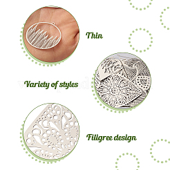 40 pendentif en filigrane en acier inoxydable de style 201&nbsp;STAS-FW0001-26