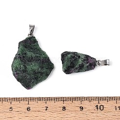 Необработанные натуральные рубины в подвесках из цоизита.&nbsp;G-N360-06P-03