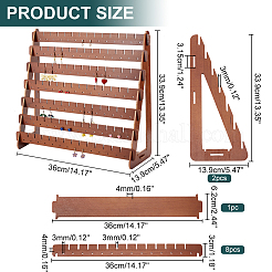7-ярусный деревянный органайзер для сережек трапециевидной формы&nbsp;RDIS-WH0015-05