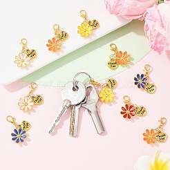 10 шт. подвеска из цветочного сплава с эмалью&nbsp;HJEW-YW00273
