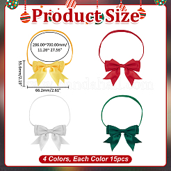 60 Stück elastische Polyester-Stretch-Bowknot-Träger in 4 Farben&nbsp;HJEW-WR00047