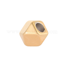 304ステンレススチールビーズ  ポリゴン  イオンプレーティング（ip）  14KGP本金メッキ  5x4mm  穴：1mm&nbsp;STAS-OY017-57G