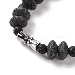 Ожерелья rondelle и круглые бусы из натурального лавового камня NJEW-Q341-10