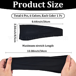 6 шт. 6-цветная широкая повязка на голову для спорта&nbsp;AJEW-CN0005-07A