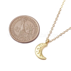 Alliage de lune avec colliers à pendentif en laiton&nbsp;NJEW-JN04906